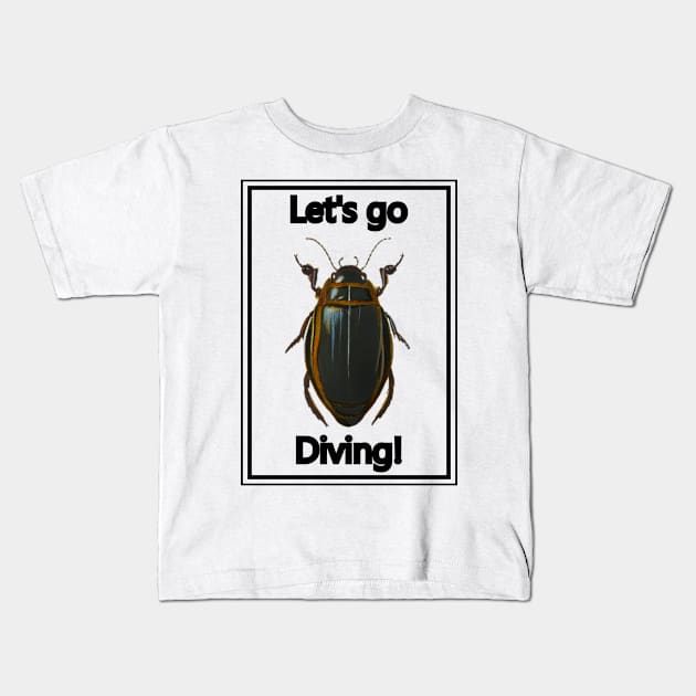 Great Diving Beetle Kids T-Shirt by Blooming Beetle